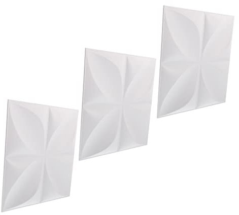 Homoyoyo 3pcs Background Wall Sticker PVC Wall Panels Small Leaves Subtle White Creative Indoor Decor Adornment for Bedroom Nursery Home Art Decals