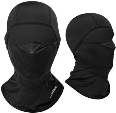 INBIKE Sturmhauben Balaclava Gesichtsmaske für Herren Damen UV-Schutz Atmungsaktiv Winddicht Weich Hautfrendlich für Motorradfahren MTB Radfahren Outdoor Sports Schwarz