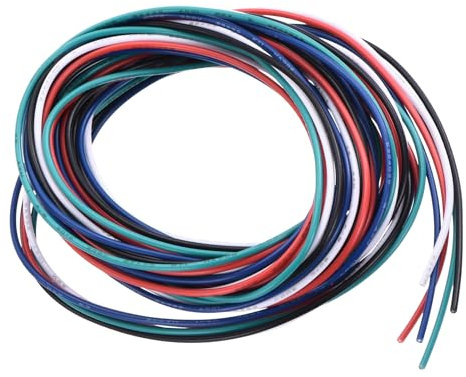 QUARKZMAN PVC Anschlussdraht 1,5m/5ft 28AWG Flexibler Elektrodraht UL1007 Verzinntes Kupfer Litze 5 Farben, 1mm Durchmesser für Modellflugzeuge Elektrische Geräte Interne Verbindung