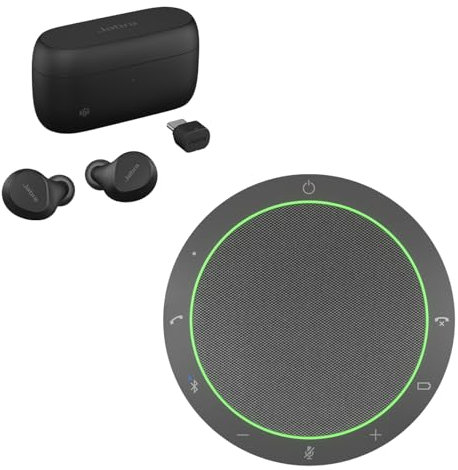 Jabra Evolve2 Buds Bluetooth In-Ear, Ottimizzato per Microsoft Teams Speak 2 55 Viva Voce Bluetooth Wireless, Ottimizzato per Zoom e Google Meet (pack)