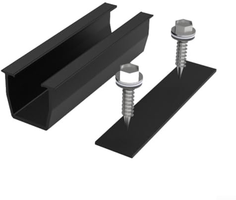 SPORTARC Wetterfeste PV-Montageschiene, Aluminiumkonstruktion, schwarz, 20 cm (1 Stück)