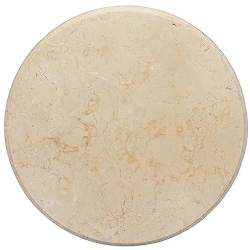 LLEZKBR Möbelartikel Tischplatte Creme Ø50x2,5cm Marmor