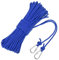 sourcing map 30m Hollow Braided Polypropylene Anchor Rope with Hook, 6mm Nylon Floating Line for Marine Pool Life Boat Anchor Rope, Blue
