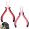Dtoterul 2 Stück Haarverlängerung Zange, Zange Für Haarverlängerung Extensions, Haarverlängerungs Zange für Micro, Bonding Zange für Extensions, Haarverlängerungen Microring Zange, 3-Loch(Rot, Rosa)