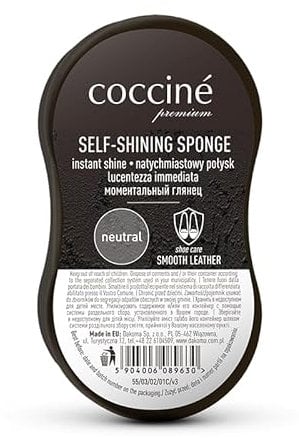 Coccine - Schuhputzschwamm, Leder Schuhreinger Glanzschwamm, Schwamm im Kompakten Reiseformat für Lederschuhe, Schuhschwamm Reinigt und Verleiht Glanz