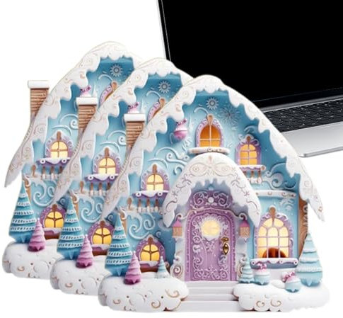 Feen-Türen, Wanddekorationen, Haus-Wandaufkleber, dekorative Türen | Dekorative 3-teilige Wandaufkleber aus für Türen - Winterliche Feiertagsdekoration, 2D-Miniatur-Türornamente für Cafés und Geschäft