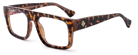 OuShiun Blue Light Blocking Reading Glasses ，Stylish Oversize Square Frame,High transmittance comfortable，Computer Spring Hinge Readers