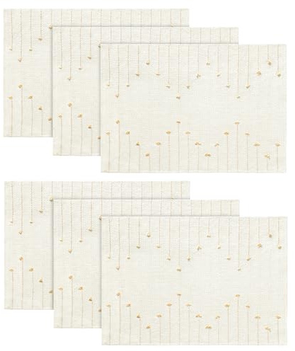 Artoid Mode Braun Boho Bauernhaus Rustikal Knoten Platzsets 6er Set, 30x45cm Urlaub Tischsets Platzdeckchen Küche Party Deko