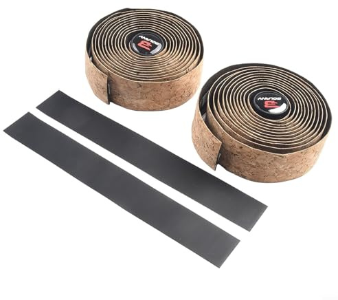 Filteilect Lenkerband für Rennrad, natürliches hellbraunes PU mit Holzspänenstruktur, rutschfeste Stoßdämpfung, wasserdicht und verschleißfest, leichter Griff