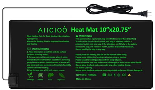 AIICIOO Tapis chauffant hydroponique pour semis 25,4 x 52,7 cm pour jardinage intérieur, germination des semences, serre, brassage