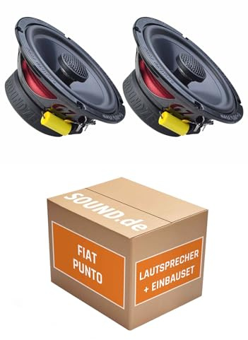 Lautsprecher Boxen Einbaupaket für Gro, Zero GZRF 65SQX kompatibel mit FIAT Grande Punto vorne | 2X Tief-Mitteltöner mit integriertem Hochtöner 140W MAX