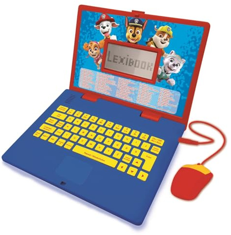 Lexibook, PAW Patrol, Lern-Laptop für Kinder, rot/blau, JC598PAi3LXB | Deutsch/Englisch, 124 Aktivitäten, Lernspiele und Musik, rot/blau