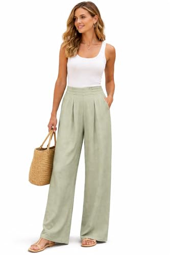 Damen Luftige Sommerhose Freizeit Weit geschnitten Stoff Palazzo-Hose
