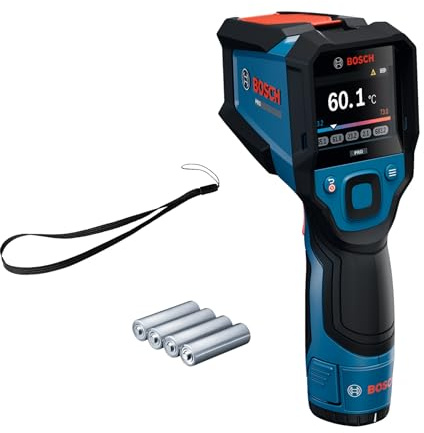Bosch PRO GIS12V‑700‑14 Infrarot‑Thermometer, großes Grafik‑Display, IP54, 2 m Sturzschutz, Dual‑Power, inkl Batterieadapter & AA‑Batterien – präzise Temperaturmessung im Profi‑Bereich