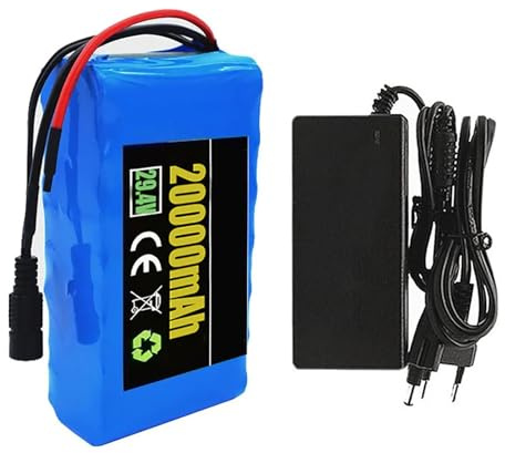 24V 20Ah Ebike Battery Pack, 29.4V 20Ah 7S2P Electric Bicycle Scooter Battery with Charger with BMS Protection Board for 200W 350W 500W Motor