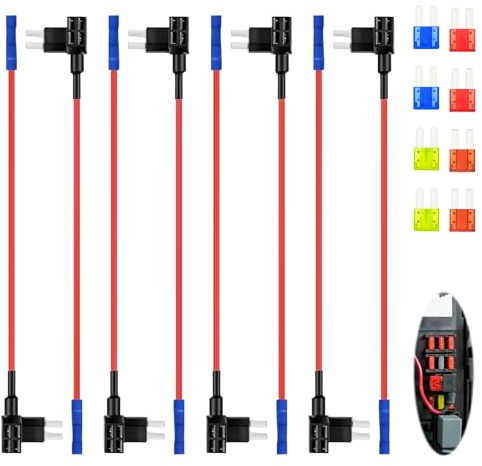 8pcs Adaptateurs Porte Fusible 12V-24V pour Voiture, 4 Types Prise Fusible | 4 Types Circuit Prise Fusible: ATO ATC ATM APM, 8pcs Porte Fusible: Micro 2-5A Micro-10A Mini-15A Standard-20A pour Camion