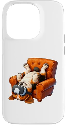 Hülle für iPhone 14 Pro Lustige VR-Gaming-Kunst für Hunde