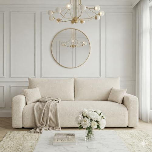 FURNISTAR Pino - Sofa mit Schlaffunktion - 3-Sitzer Couch, Modernes Design, Schlafcouch mit Bettkasten - Sofabett - Wohnzimmer/Schlafzimmer/Gästezimmer