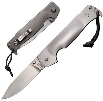 Cold Steel Pocket Bushman, Coltello da Caccia Unisex-Adulto, Blu (Bleu/Blanc), 17,8 x 5,1 x 2,5 cm