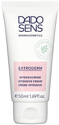 DADO SENS EXTRODERM INTENSIVCREME 50ml - Ideal bei Neurodermitis & Psoriasis, Beruhigende Feuchtigkeitspflege für trockene, gereizte und sensible Haut, lindert Juckreiz, Vegan