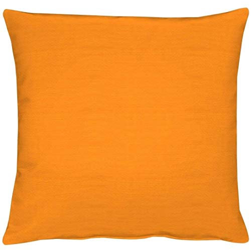 APELT Kissenhülle 4362 Farbe 61, modisch und zeitloser Kissenbezug, hochwertige und schicke Unifarbene Zierkissenhülle in Senfgelb, Größe 40 x 40 cm, Orange