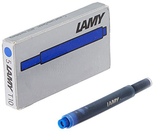 LAMY T10 löschbare Tintenpatronen mit großem Tintenvorrat - geeignet für alle Lamy Patronenfüllhaltermodelle - Inhalt 1,25ml je Patrone - 5 Stück pro Päckchen - Tintenfarbe blau