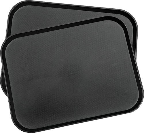 Set of 2 Large 14 x 18 Black Plastic Food Trays