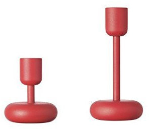 Nappula rot Kerzenleuchter, Set 2 von iittala