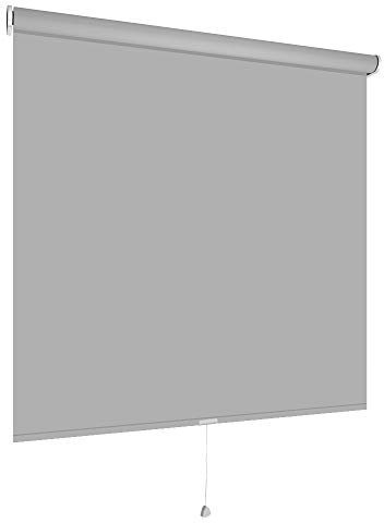 deko-raumshop Springrollo Mittelzugrollo Schnapprollo Rollo Grau Silbergrau Breite 60-240 cm Länge 180 cm Blickdicht Lichtdurchlässig Sonnenschutz Sichtschutz (62 x 180 cm)