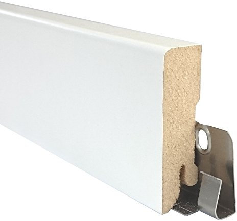 UFI Group TRECOR® Cube Sockelleiste, Fußleiste 16 x 58 mm in Weiß RAL 9016 - CLIPSTAR Fräsung - Länge: 240 cm - Sie kaufen (5 Stück) Gesamt: 12 Meter
