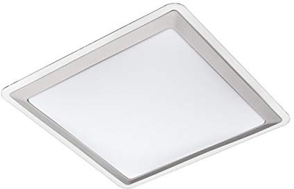 EGLO LED Deckenlampe Competa 1, 1 flammige Deckenleuchte, Material: Stahl und Kunststoff, Farbe: Silber, weiß, L: 43 cm