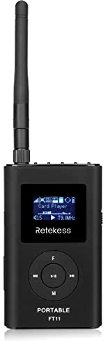 Retekess FT11 FM Transmitter, Portable FM Broadcast Transmitter (Black)