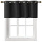 Home Queen Verdunkelungsvorhang mit Ösen, Volant, Fensteraufsatz, für Wohnzimmer, kurzes Café-Valence, 137 x 45 cm, Schwarz