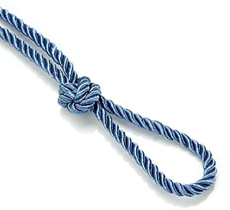 6mm Silky Barley Twist Cord Rope Braid 3 Ply & Matching 16mm Flanged Insertion Piping Furnishing Upholstery Crafts Trimming,36 Colors. High Strength, Neotrims. 1 Yard, Duck Egg Blue (Cord)