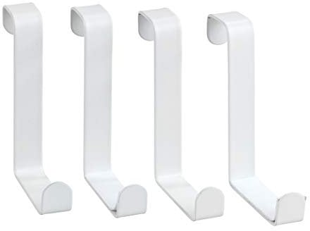 WENKO Türgarderobenhaken Weiß matt 4er Set, Türgarderobe 4 Haken 1.2 x 6 x 7.6 cm