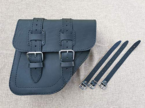 ORLETANOS Poseidon Black Satteltasche rechts kompatibel mit Harley Davidson Dyna Glide Street bob 1996-2017 HD Seitentasche Schwingentasche Werkzeugtasche Gepäck Rolle Tasche Leder