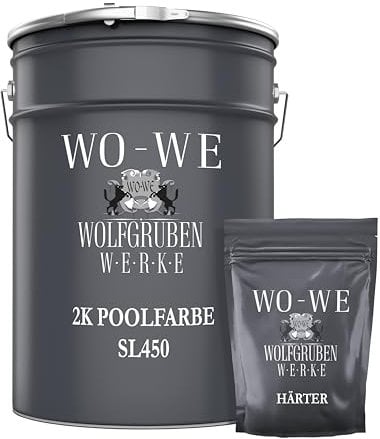 WO-WE 2K Poolfarbe Poolbeschichtung Schwimmbadfarbe - Lichtgrau wie RAL 7035-10Kg