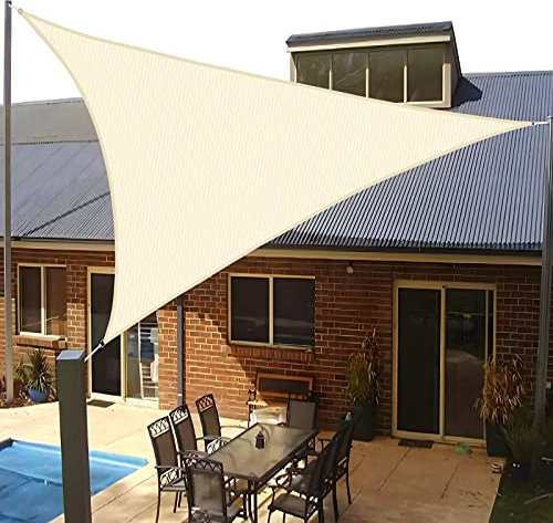 SUNLAX Sonnensegel, 41 x 42 x 42 cm, beige, dreieckig, für Außenbereich, Terrasse, Pergola, Abdeckung, Sonnensegel, UV-blockierende Canovas-Abdeckungen