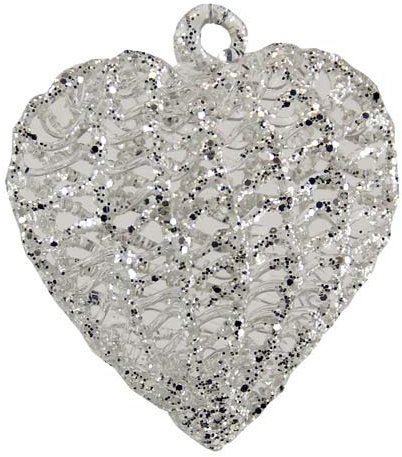 Deko Herz Silber Farben zum hängen Glas Herz zum hängen Christbaum Ornament Fensterdekoration Osterschmuck Dekoration zum hängen Höhe ca. 6 cm Breite 6 cm Tiefe 2,5 cm