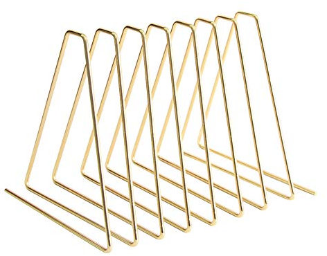 N A Zeitschriftenhalter, Magazinhalter, Metall CD Ständer Desktop Bücherregal Multifunktionsdreieck File Organizer Decor Home Office, Gold