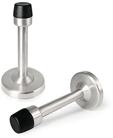 4 Inch Long Door Stop, Brushed Nickel Stopper for Skirtings, Stainless Steel Wall Mounted