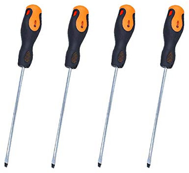 LEDLUX 4-teilige Schlitzschraubendreher mit magnetischer Spitze (5X150mm)