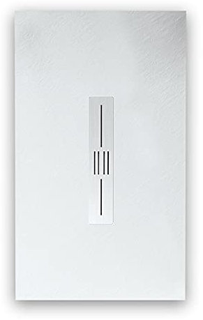 Piatto doccia in resina 90x160 cm effetto pietra con scarico centrale colore bianco MALIBU