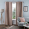 Sleepdown Linen Look Eyelet Blackout Lined Curtains Thermal Insulated for Bedroom and Living Room Blush, 46 x 54 Inch
