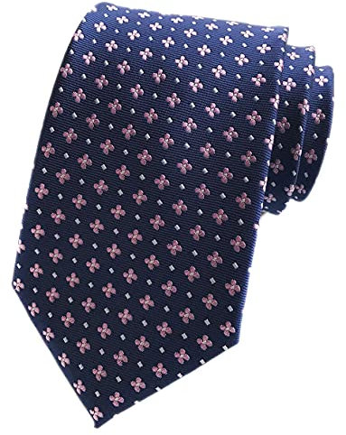 Rosiika Cravatte da uomo a quadri a righe modello business formale designer festa di nozze cravatte, Colore: rosa navy., Taglia unica