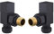 Keenware KRA-169 Lunar-Toallero Cuadrado y válvulas angulares para radiador, Color Negro
