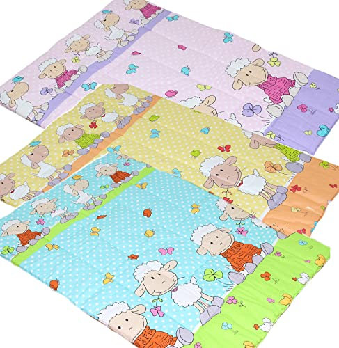 Spielmatte Spieldecke Krabbeldecke - Schaf - Kinder Baby Decke, 100% Baumwolle (Gelb)