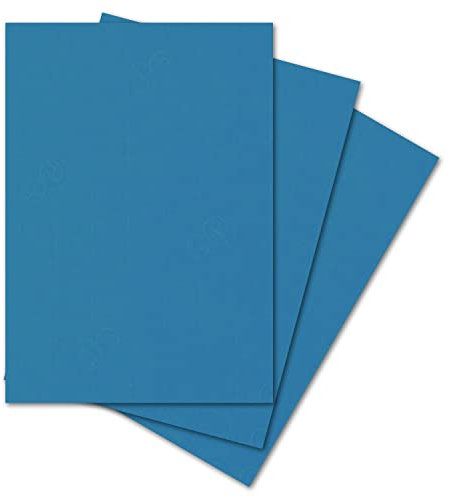 ARTOZ 15x Bastelpapier - Petrolblau - DIN A4 297 x 210 mm - 220 Gramm pro m² - Edle Egoutteur-Rippung - Hochwertiges Designpapier Urkundenpapier Bastelkarton
