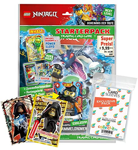 Bundle mit Blue Ocean - Lego Ninjago 7 Next Level Trading Cards - 1 Starter + Exklusive Collect-it Hüllen