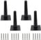 Cjueiom 4 Inch / 10cm Straight Furniture Legs Black Sofa Legs Set of 4, Mid-Century Couch Legs Heavy Duty Coffee Table Legs, Tapered Chair Feet Metal Cabinet Legs Replacement for Cupboard Ottoman